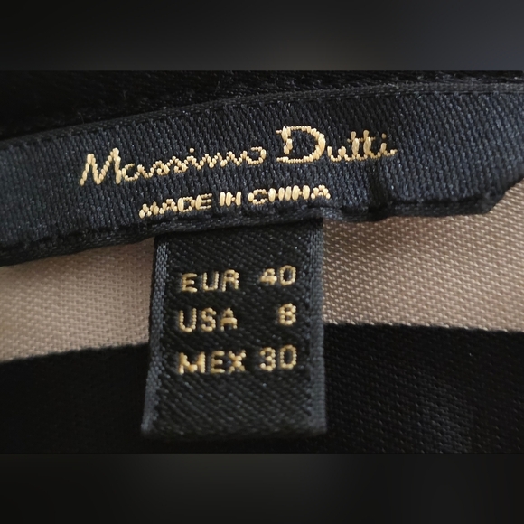 Massimo Dutti Satiny Black and Cream Striped Lounge Jacket/shirt Lg - Picture 8 of 15